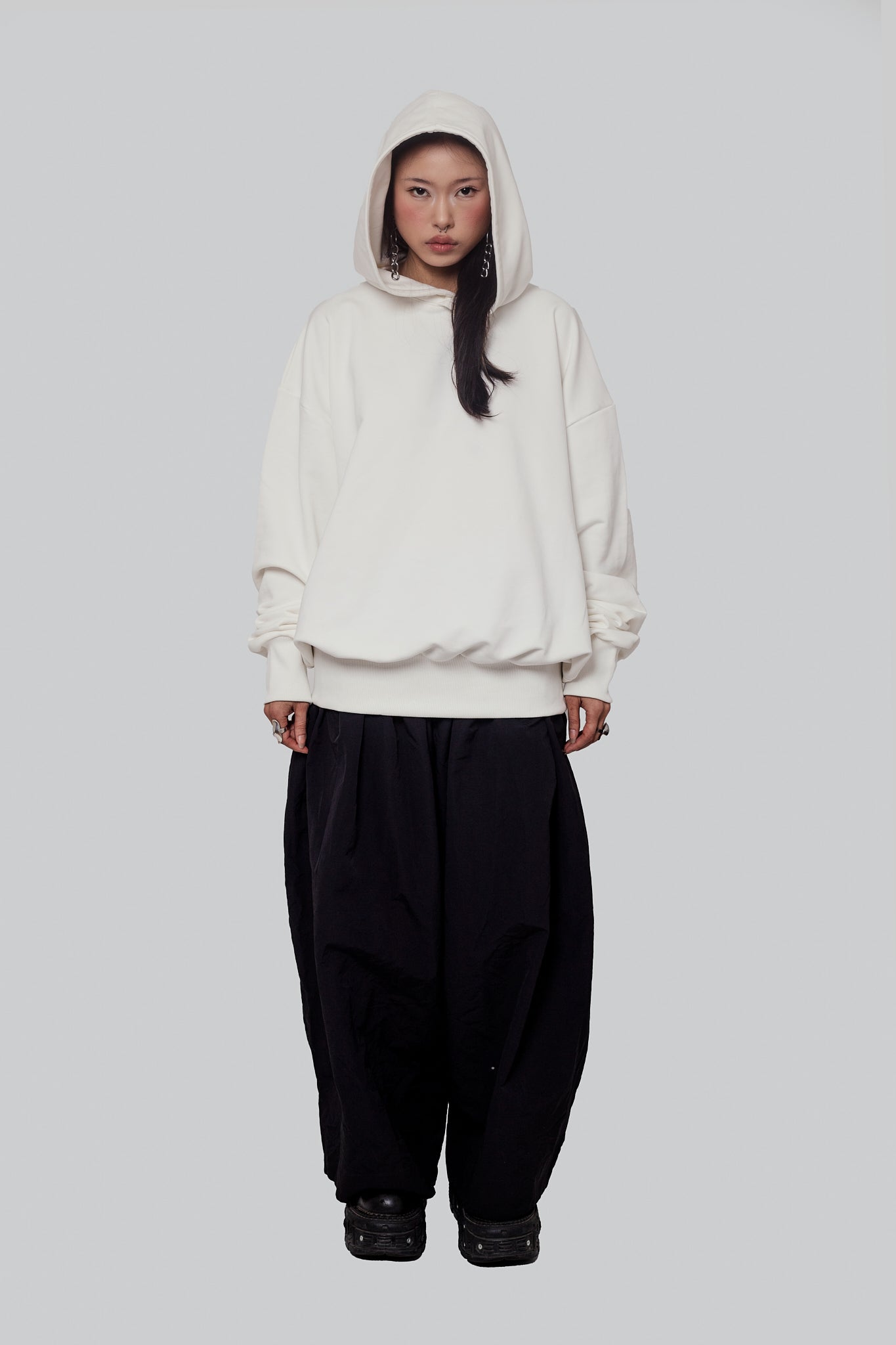 Oversize White Pearl Hoodie