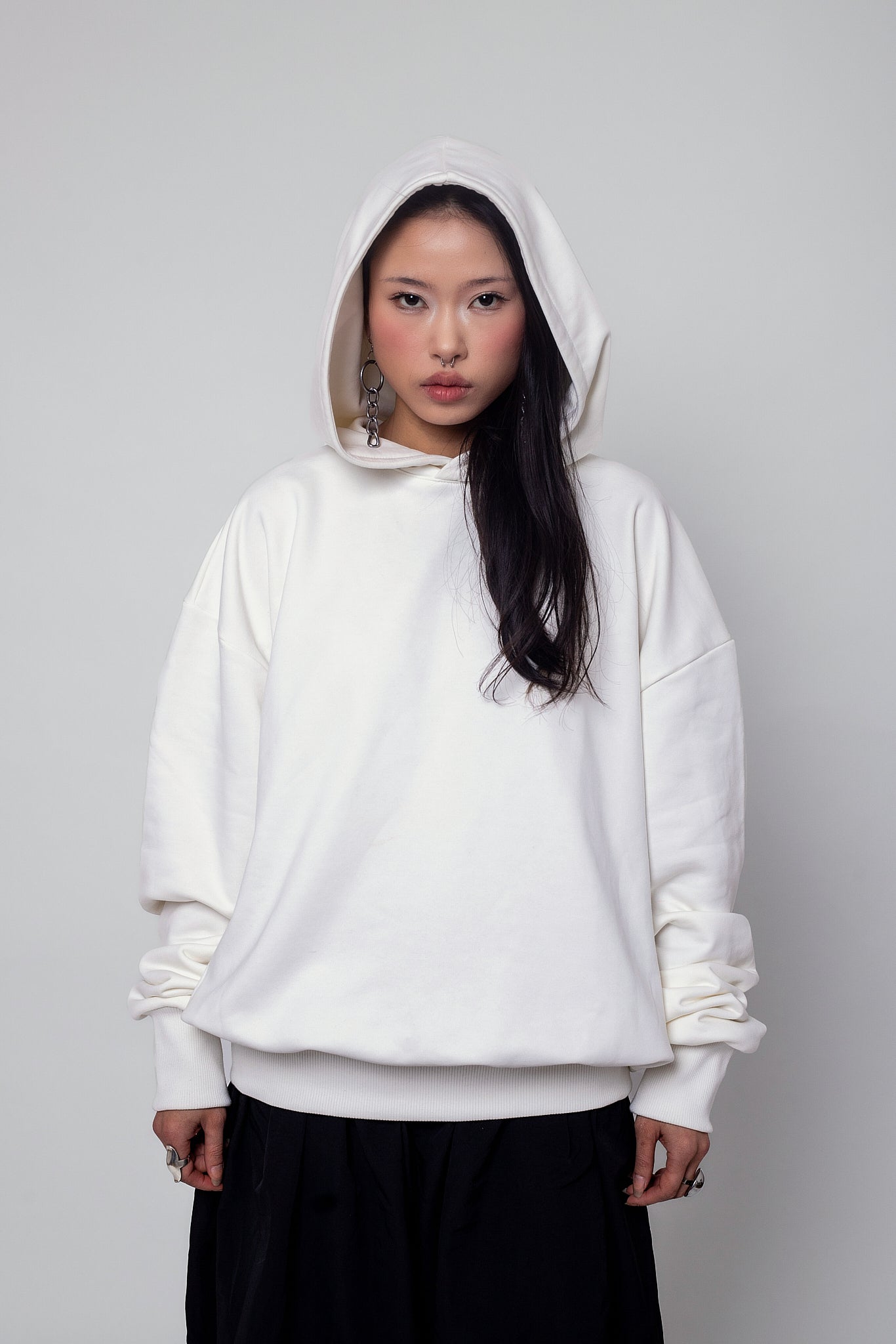 Oversize White Pearl Hoodie
