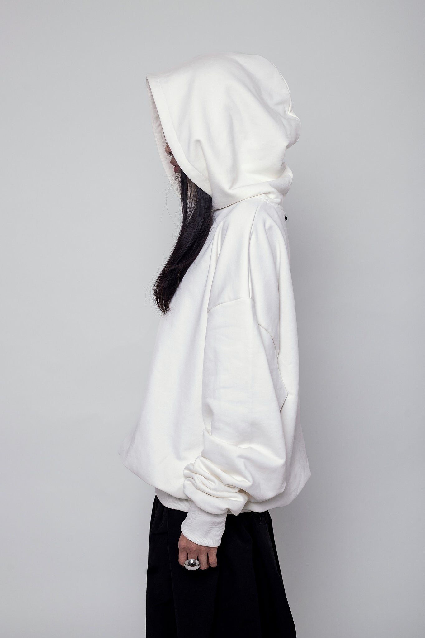 Oversize White Pearl Hoodie