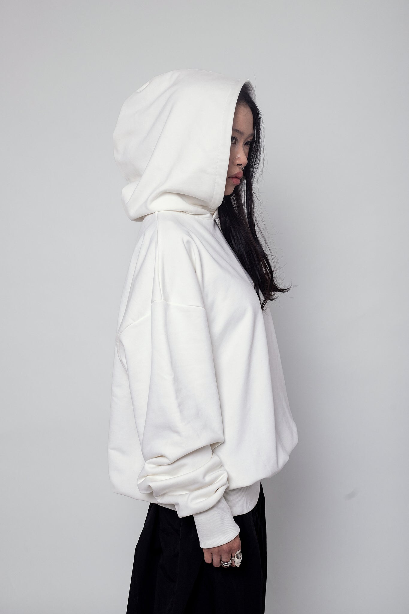 Oversize White Pearl Hoodie