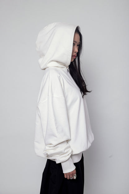 Oversize White Pearl Hoodie
