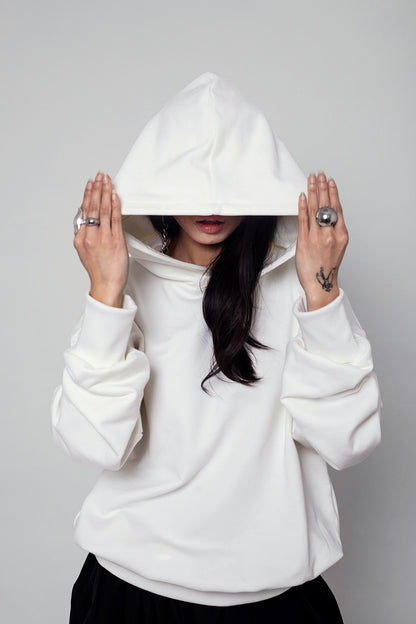 Oversize White Pearl Hoodie