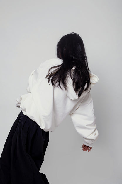 Oversize White Pearl Hoodie