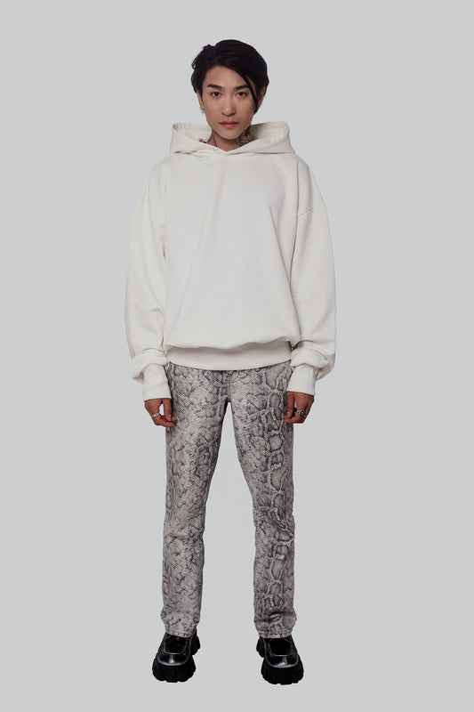 Oversize White Pearl Hoodie
