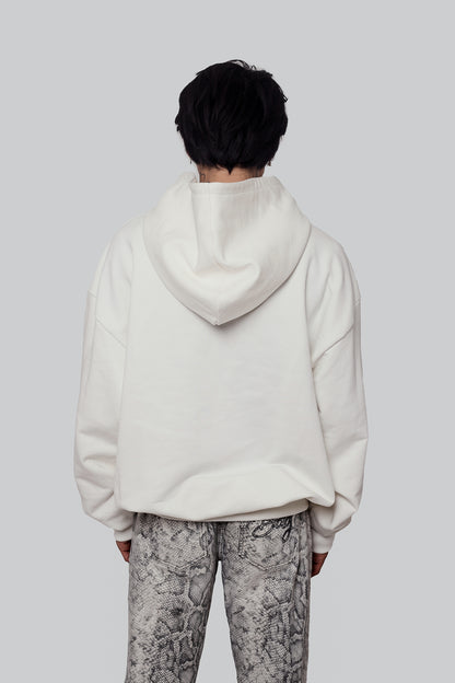 Oversize White Pearl Hoodie