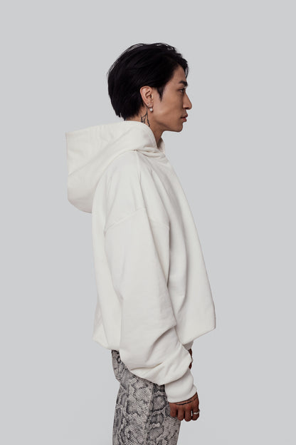 Oversize White Pearl Hoodie