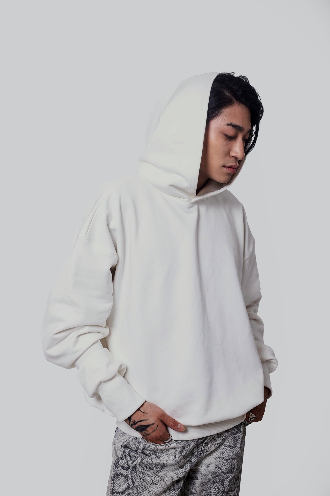 Oversize White Pearl Hoodie