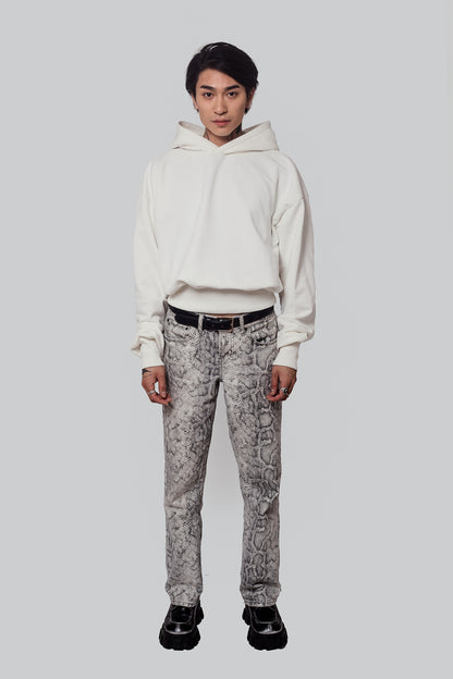 Cropped White Pearl Hoodie